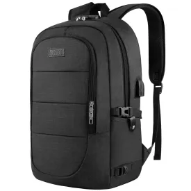 Travel Laptop Backpack, Anti Theft Business Laptop Backpack with USB Charging Port and Headphone Interface fits Under 17.3" Laptop, for College Student Work Men & Women
