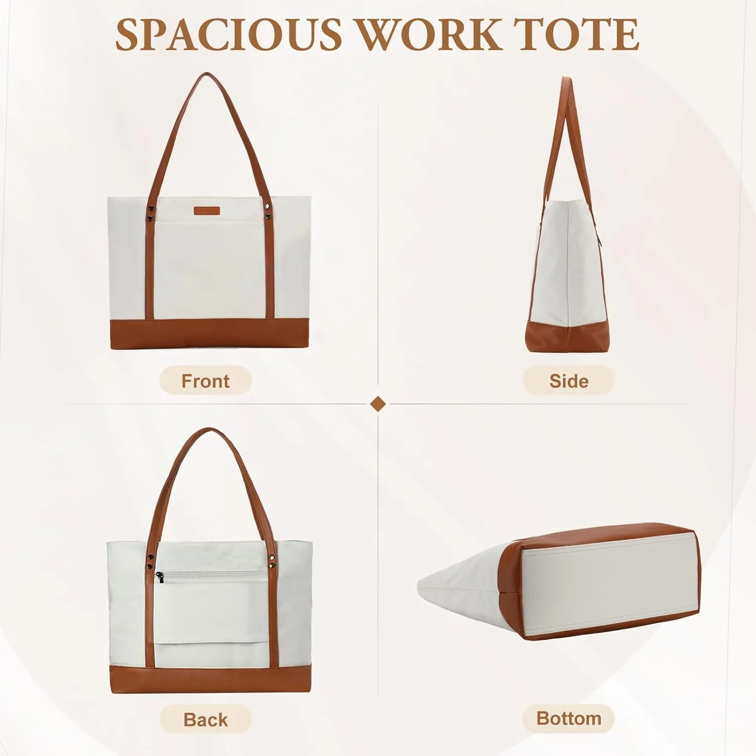 VASCHY Laptop Tote Bag for Women, Large 15.6inch Computer Teacher Bag Purse Briefcase for Travel,Work,Business,Office