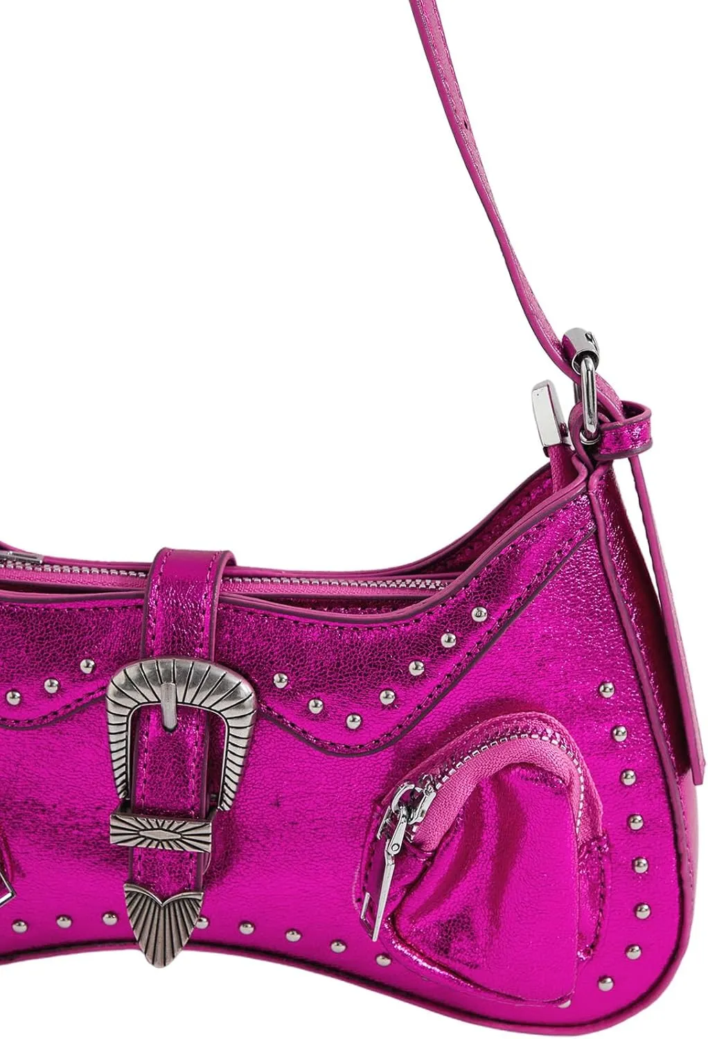 Verdusa Women's Y2K Vintage Rivet Bag Western Top Handle Leather Shoulder Bag