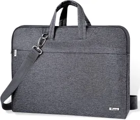 Voova Laptop Bag 17 17.3 Inch Water-resistant Laptop Sleeve Case with Shoulder Straps & Handle, Computer Case Cover Slim Briefcase Compatible with 17-18 Hp Dell Asus Acer, Grey