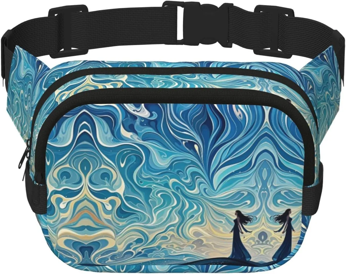 Wistful Drift Print Crossbody Waist Bag, Adjustable Everywhere Fanny Packs for Men&Women/Traveling/Outdoors/Hiking